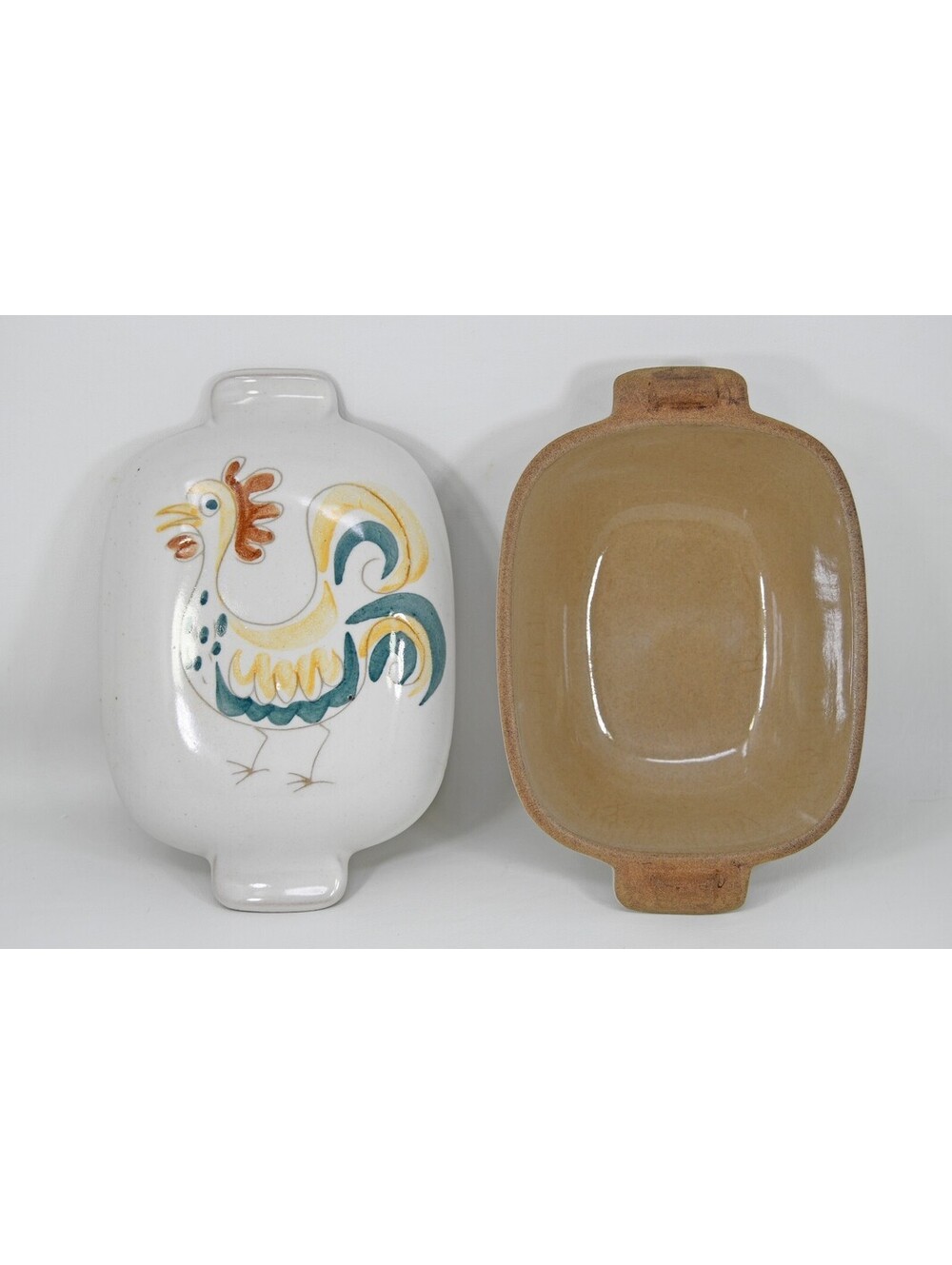 Glidden Pottery Dish Cover Baker Casserole #165 Menagerie Chicken MCM CHIP AS IS